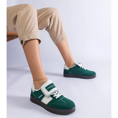 Gemre Green platform sneakers with stitching Puente Cene