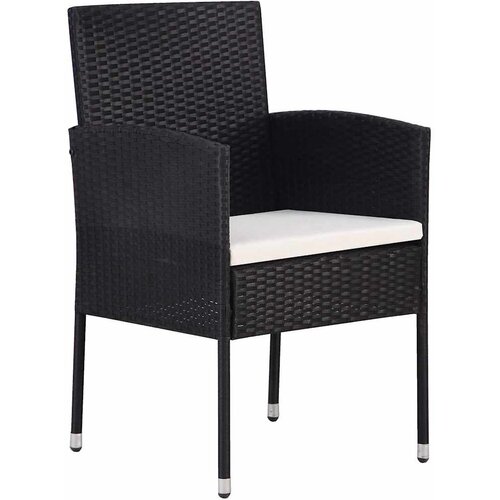  5-dijelni vrtni blagovaonski set crni Crna 80 cm table length Slike