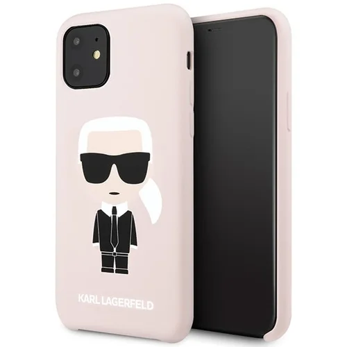 Karl Lagerfeld Originalen ovitek KLHCPN61SLFKPI za iPhone 11 roza silikonska zaščita - Full Body Iconic