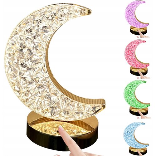 VERKGROUP LED RGB aku. kristalna dekorativna nočna svetilka USB 18cm luna, (5000238789) Cene