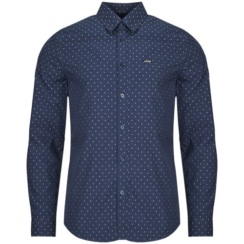 Guess LS SUNSET MELANGE SHIRT Plava Cijene