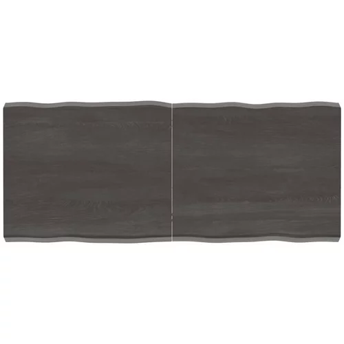 Stolna Mizna plošča temno siva 140x60x6 cm obdelana trdna hrastovina, (20979354)