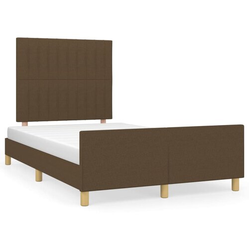 vidaXL Posteljni okvir z vzglavjem temno rjav 120x200 cm blago, (20684960) Cene