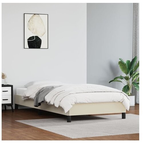  Posteljni okvir krem 90x190 cm umetno usnje Cene