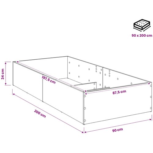  Okvir za podesivu bazu kreveta Crni hrast 90 x 200 cm Slike