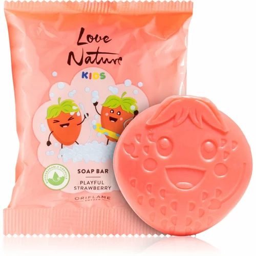 Oriflame Love Nature Kids Playful Strawberry čistilno trdo milo za otroško kožo 75 g