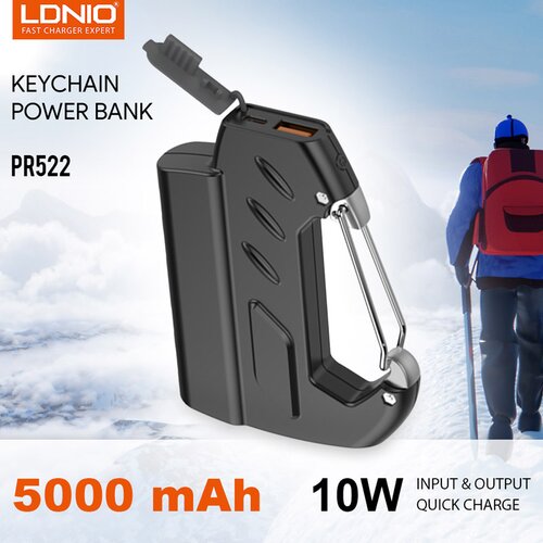Ldnio Power bank prenosiva baterija PR522 10W privezak 5000mAh crni Cene