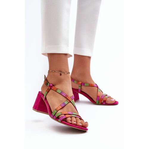 Maciejka Suede Sandals With Low Heel Cene