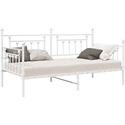 vidaXL Okvir za krevet s danom Bijela 100x190 cm Čelik Cijene