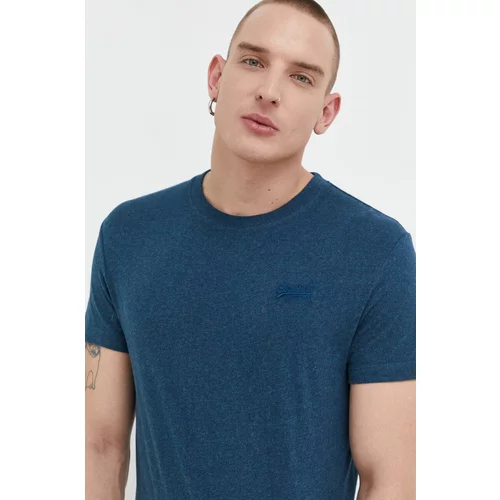 Superdry Pamučna majica za muškarce, boja: tamno plava, s tiskom