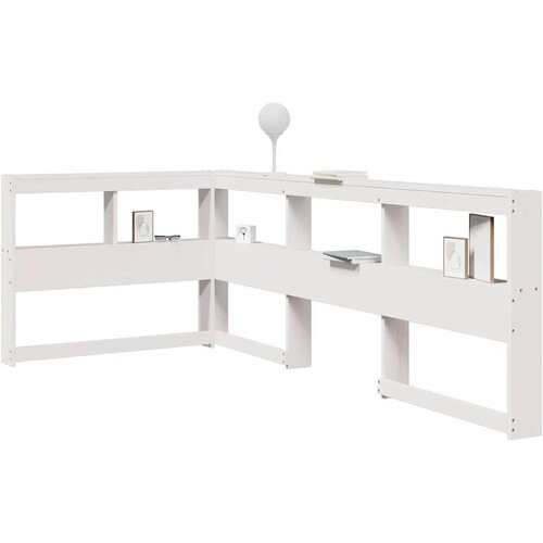  Knjižnica vzglavje L-oblike bela 75 cm trdna borovina Cene