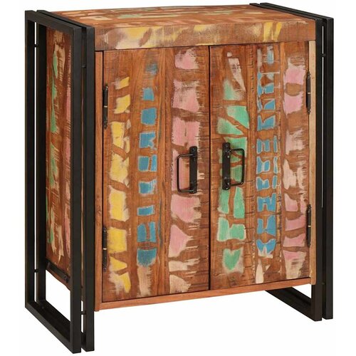 vidaXL Nočna omarica večbarvno 66 x 35 x 76 cm trden predelan les, (5000160398) Cene