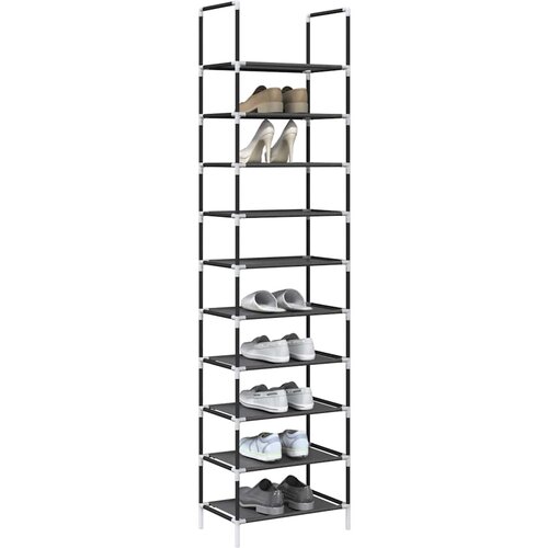 vidaXL Stalak za cipele 10 razina crni 44x28x180 cm netkana tkanina Cijene