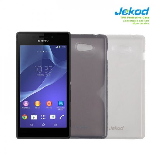 Jekod silikonski ovitek Sony Xperia M2 prozorno &amp;Auml;rn D2303 TPU/TB + Za&amp;Aring;&amp;iexcl;&amp;Auml;itna folija Slike