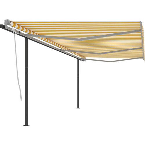 vidaXL Avtomatsko zložljiva tenda s stebrički 6x3 m rumena i Cene
