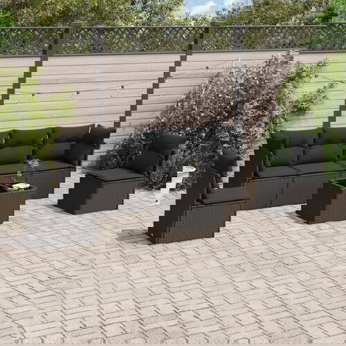 vidaXL 7-dijelni set vrtnih sofa od poliratana s jastucima crni Cijene