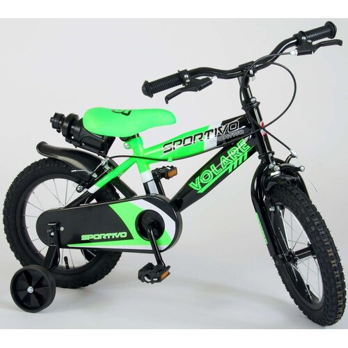  Dječji bicikl Volare Sportivo 14&amp;quot; s dvije ručne kočnice neon zeleni Slike