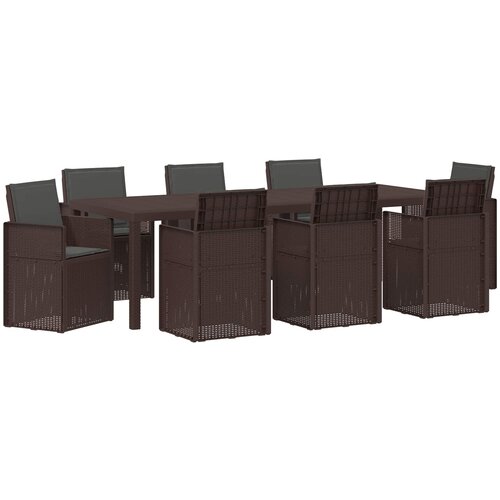 Vrtni set za objed s jastukom 9 pcs Smeđa i antracit PP Slike