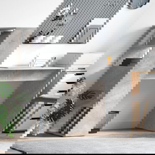 vidaXL Stol sa Pohranjivanjem Betonska siva 113x54x120 cm Konstruirano drvo Cijene
