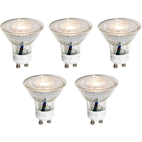 LUEDD Set van 5 GU10 50mm LED lampen helder 4.9W 450 lm 3000K Slike