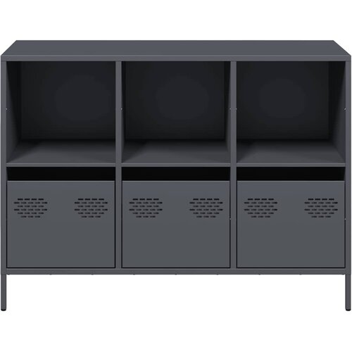  Komoda antracit 101,5x39x73,5 cm od hladno valjanog čelika Slike