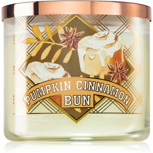 Bath & Body Works Pumpkin Cinnamon Bun mirisna svijeća 411 g