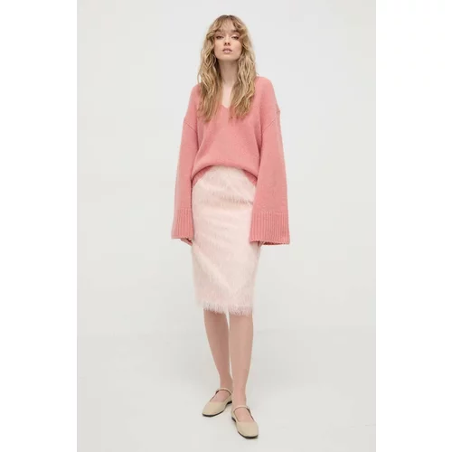 By Malene Birger Volnen pulover ženski, roza barva