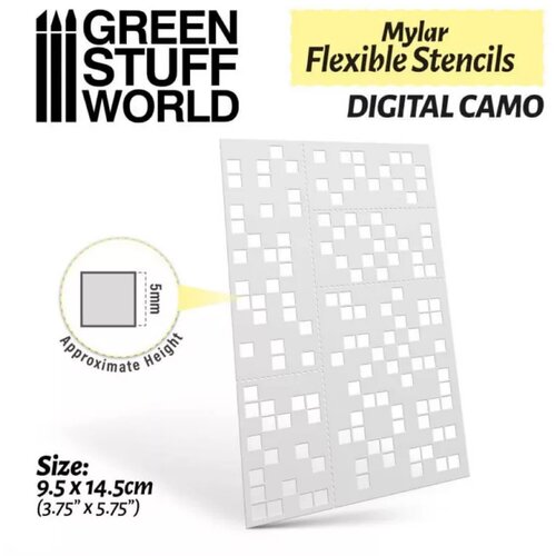 Green Stuff World flexible stencils digital camo Cene
