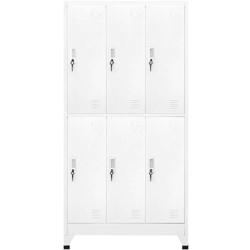  Garderobna omara s 6 vrati jeklo 90x45x180cm siva Cene