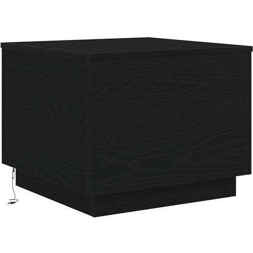  Klub stolić s LED svjetlima crni hrast 50x50x40 cm Slike
