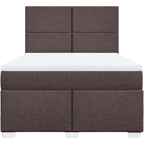 VidaXL Krevet s oprugama i madracem tamnosmeđi 140 x 190 cm od tkanine Slike
