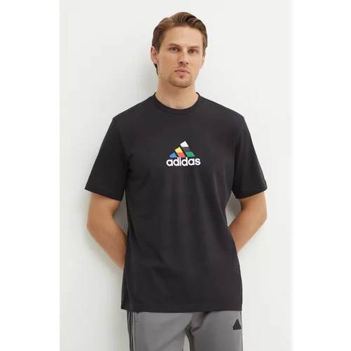 Adidas Bombažna kratka majica Tiro moška, črna barva, IW2672