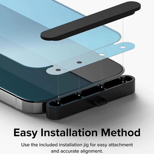 Ringke Cover Display ID Glass kaljeno staklo za iPhone 15 Pro Max -crno Slike
