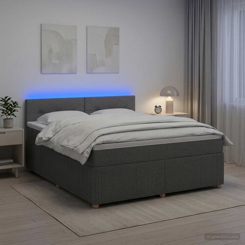  Boxspring krevet s madracem Tamnosiva 140 x 200 cm Tkanina Cijene