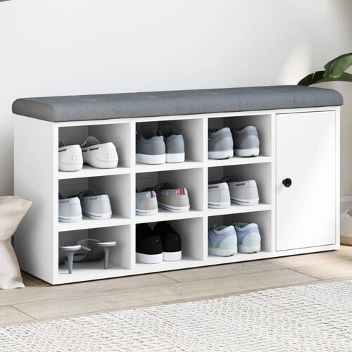 vidaXL Klupa za cipele bijela 102 x 32 x 50 cm od konstruiranog drva Cijene