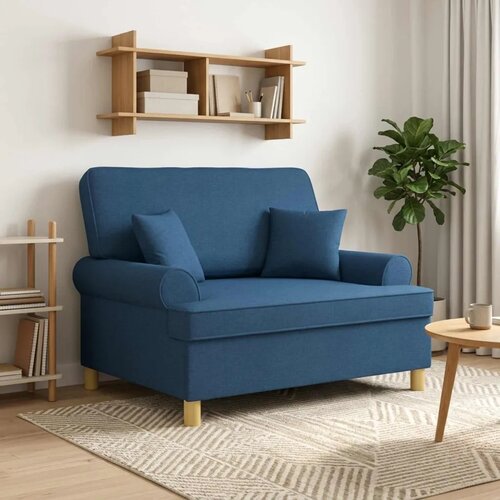  XXL fotelja s jastucima Plava Tkanina - Plava 85 cm Cijene