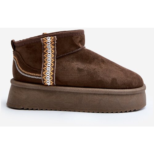 Boto Platform Snow Boots with Dark Green Pattern Udra Cene
