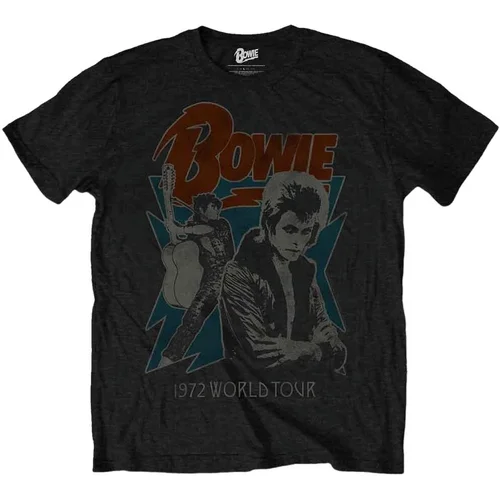 David Bowie Majica 1972 World Tour Unisex Black 2XL