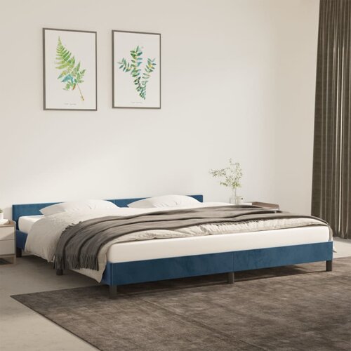 VidaXL Okvir za krevet s uzglavljem tamnoplavi 200x200 cm bar&amp;scaron;unasti Slike