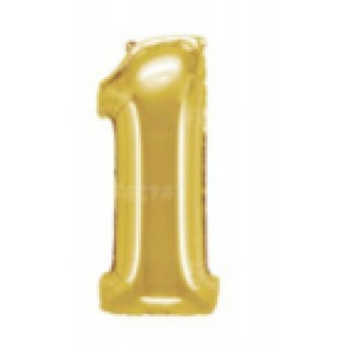 Falseto, balon, zlatna, broj 1, 81cm ( 725002 ) Slike