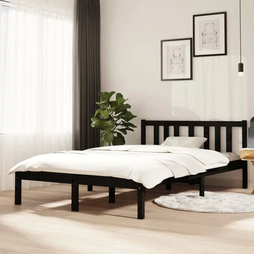  za krevet od masivnog drva crni 120 x 200 cm