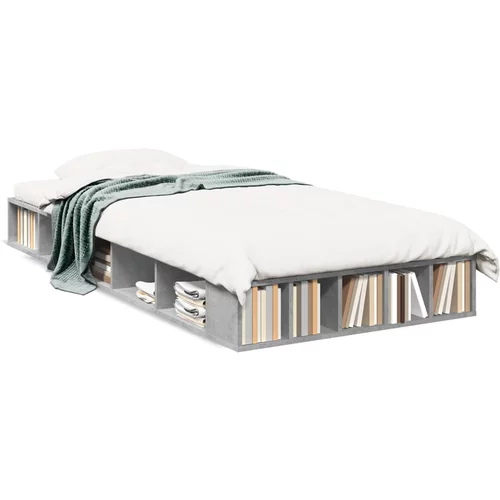  Okvir kreveta boja betona 75x190 cm od konstruiranog drva