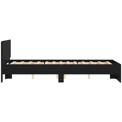 VidaXL Okvir za krevet s uzglavljem crni 135x190 cm Slike