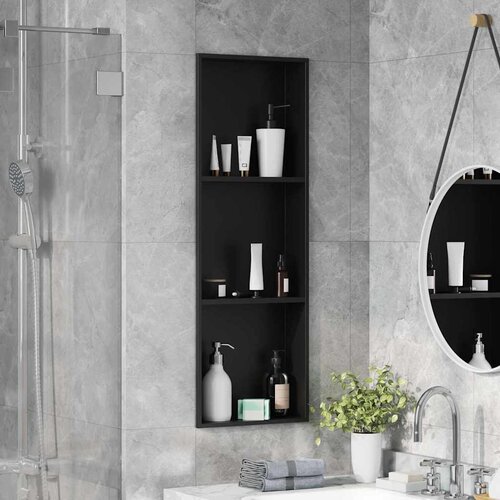 VidaXL ničica za tu&amp;scaron; crna 90 x 30 x 9.5 cm nehrđajući čelik Slike