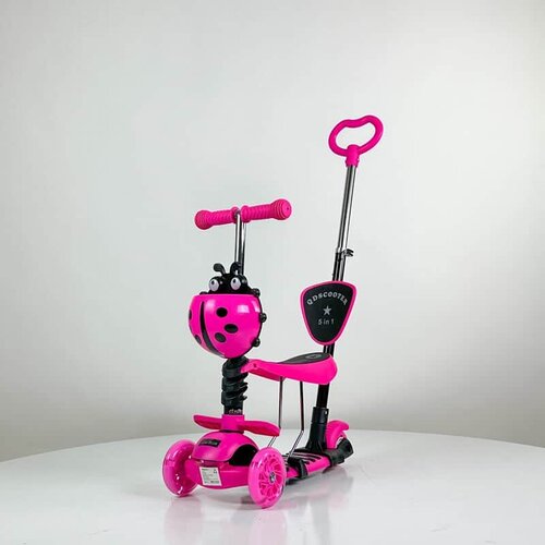 trotinet Bubamara 5u1 Ladybug Pink - sa svetlećim točkovima Slike