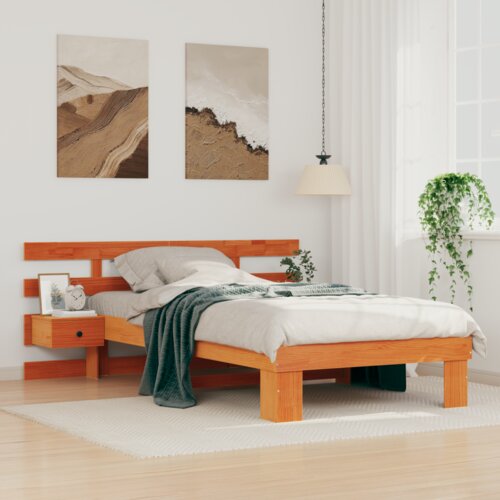  Konstrukcija postelje z vzglavjem Voskast rjav 80 x 200 cm, (5000126853) Cene