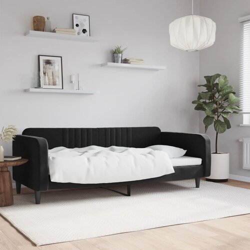 vidaXL Raztegljiva postelja črna 100x200 cm žamet Cene