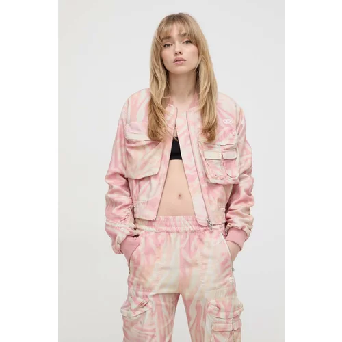 Diesel Bomber jakna za žene, boja: ružičasta, za prijelazno razdoblje, oversize