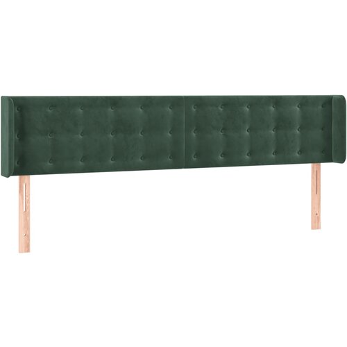 Maison Chic posteljno vzglavje - vzglavna omarica - nočna omarica z ušesi temno zeleno 183x16x78/88 cm žamet, (21708248) Cene