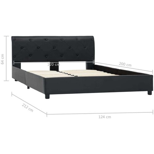  Okvir za krevet od umjetne kože crni 120 x 200 cm - Crna 120 x 200 cm Slike